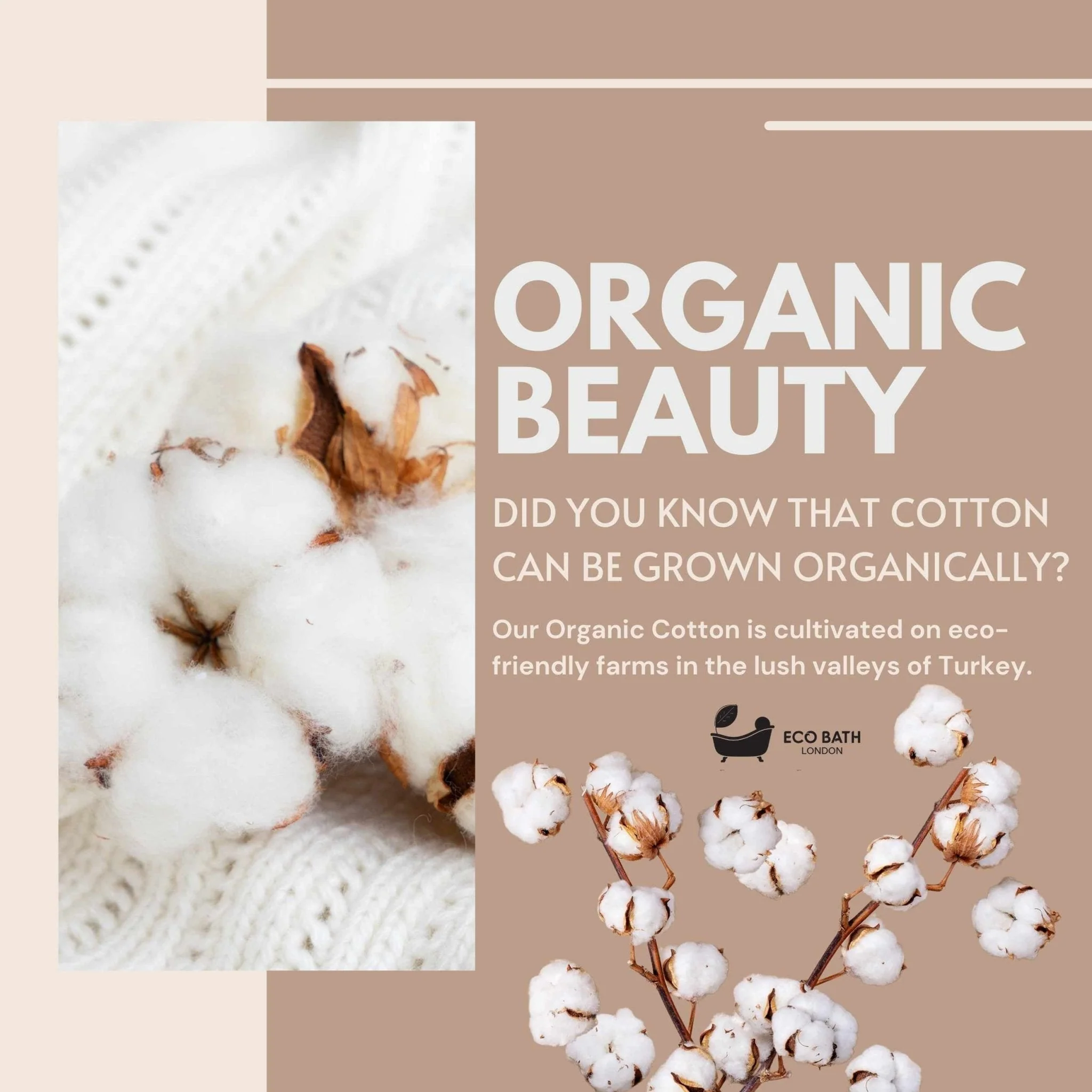Eco Bath London Organic Cotton Face Flannels Towels - GOTS Certified 100% Organic Cotton Washcloths, Super Soft, Undyed and Unbleached, Hypoallergenic by Eco Bath London - Image 5