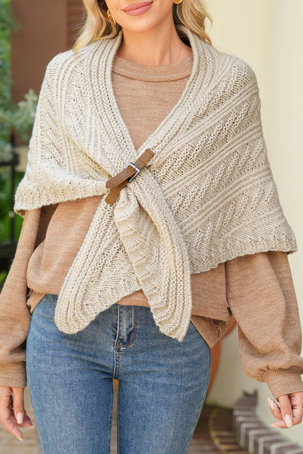 Threaded Pear Edith Belt Triangle Shawl Scarf - Image 8