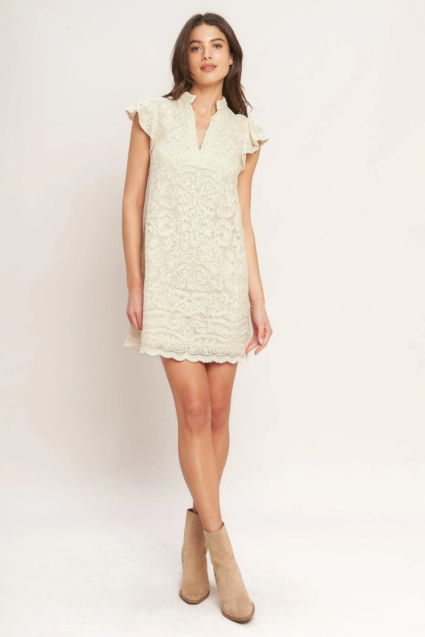 Effortlessly Romantic Woven Mini Dress - Image 4