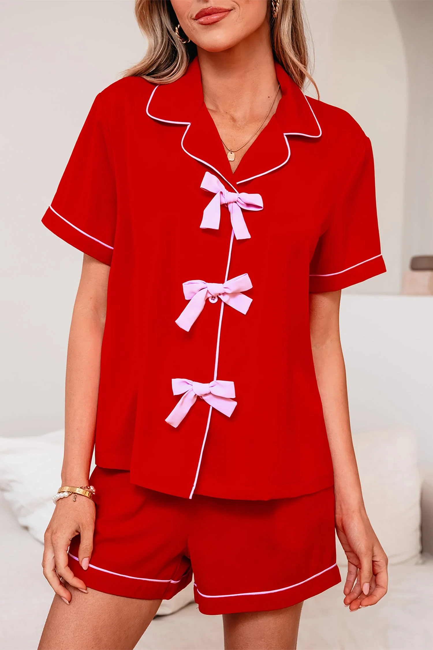 Threaded Pear Elaina Silky 2pcs Pajama Set - Image 6