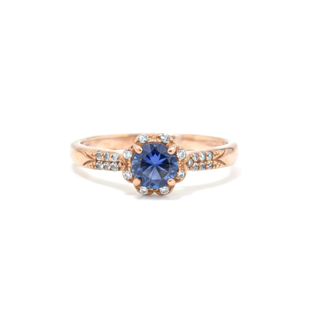 Elegant Rings For Women Sterling Silver Blue Jewelry White Topaz Accent Rings Sterling Silver Blue Topaz Ring for Women Gifts for Her - Image 2