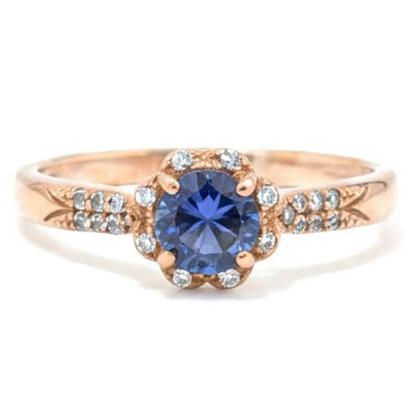Elegant Rings For Women Sterling Silver Blue Jewelry White Topaz Accent Rings Sterling Silver Blue Topaz Ring for Women Gifts for Her - Image 4
