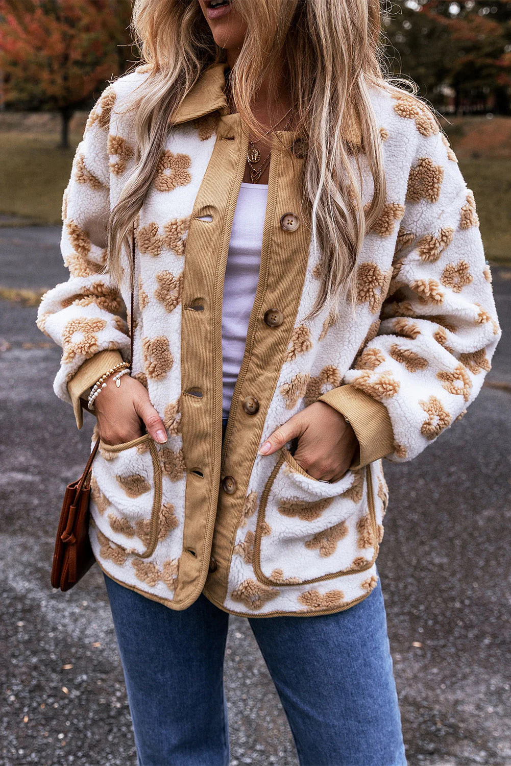 Threaded Pear Elisa Pattern Up Fleece Jacket - Image 4