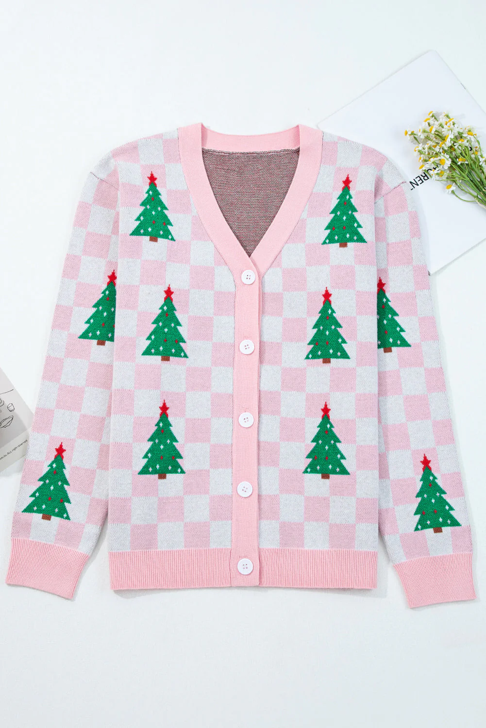 Threaded Pear Ella Tree Pattern Cardigan Sweater - Image 12