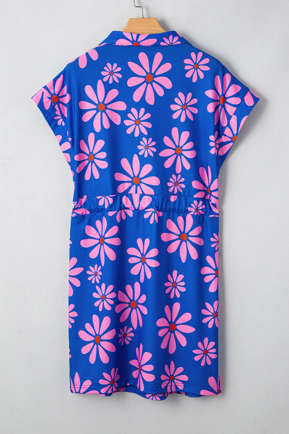 Threaded Pear Elouise Floral Drawstring Waist Mini Dress - Image 4