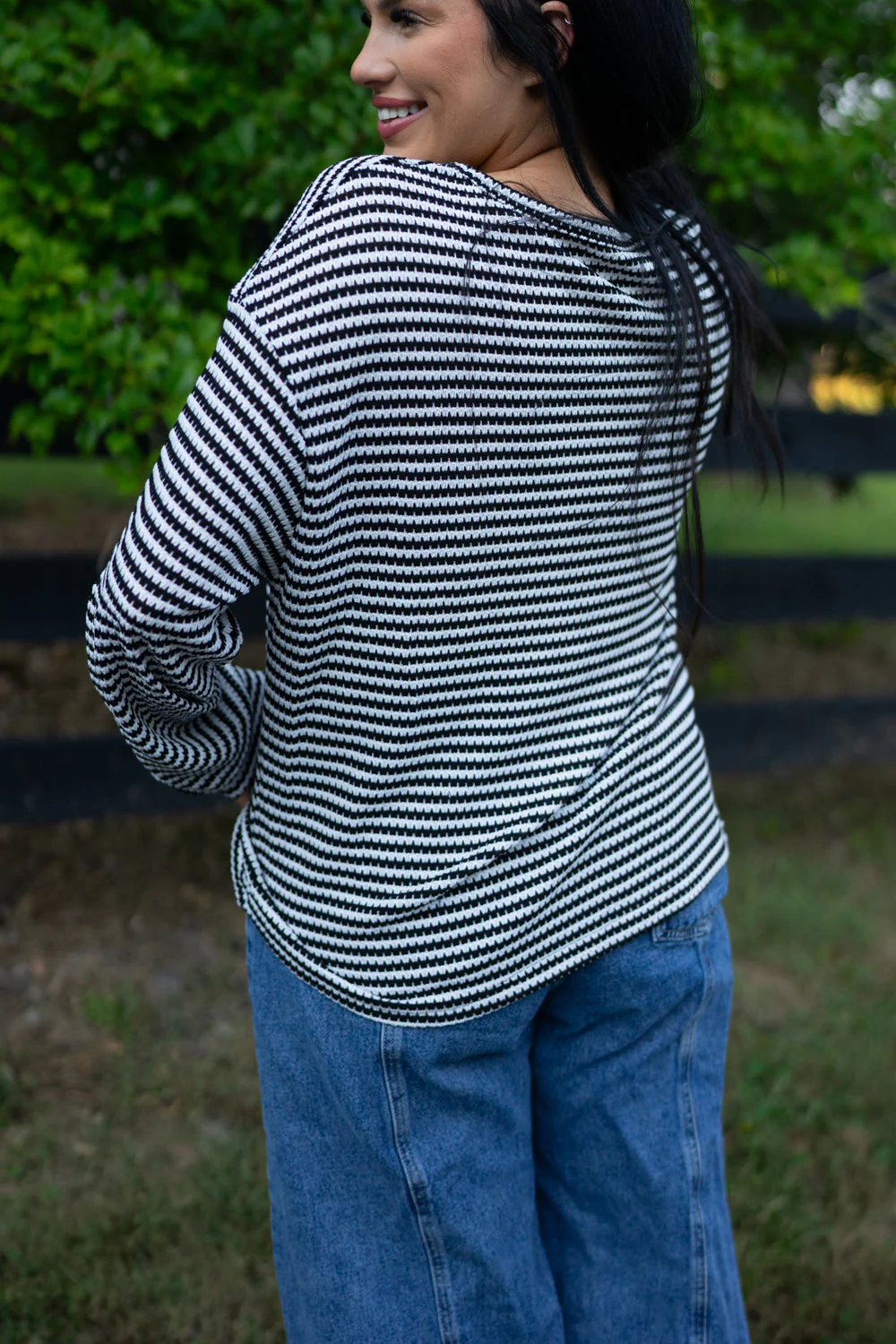 Threaded Pear Elouise Stripe Long Sleeve Top - Image 2