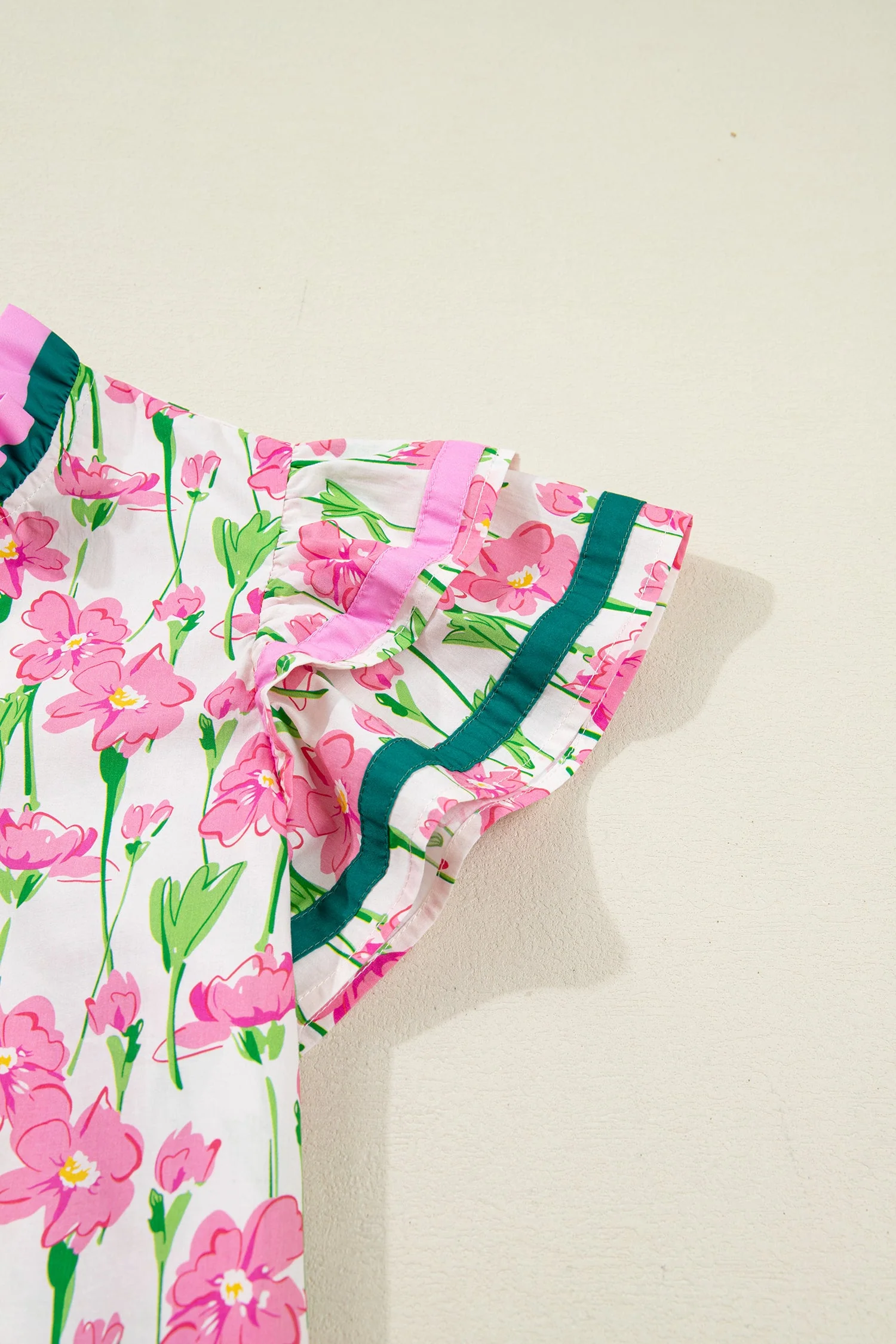 Threaded Pear Elyse Ruffled Short Sleeve Blouse - Image 10