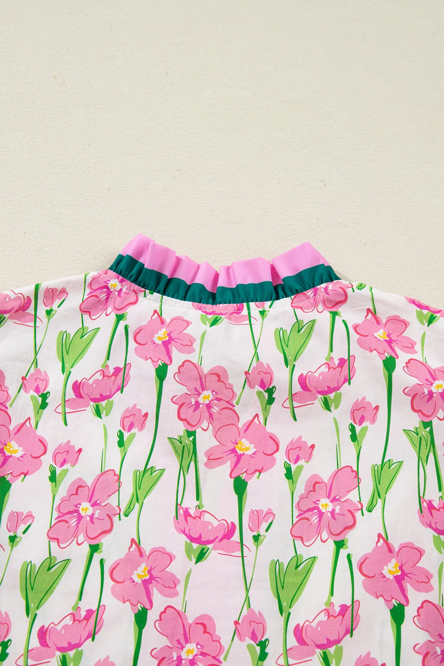 Threaded Pear Elyse Ruffled Short Sleeve Blouse - Image 12