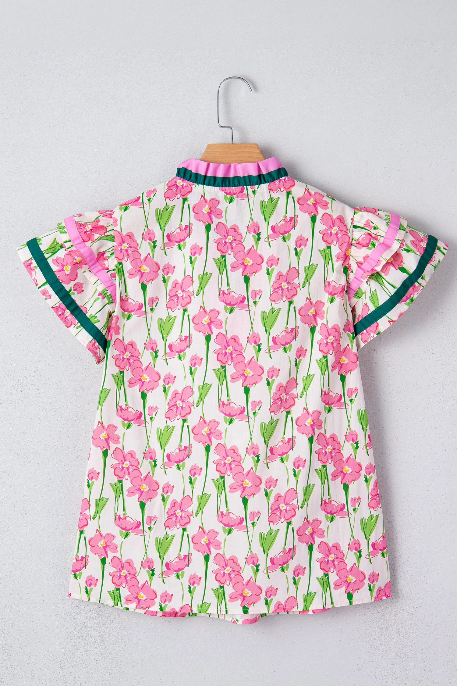 Threaded Pear Elyse Ruffled Short Sleeve Blouse - Image 8