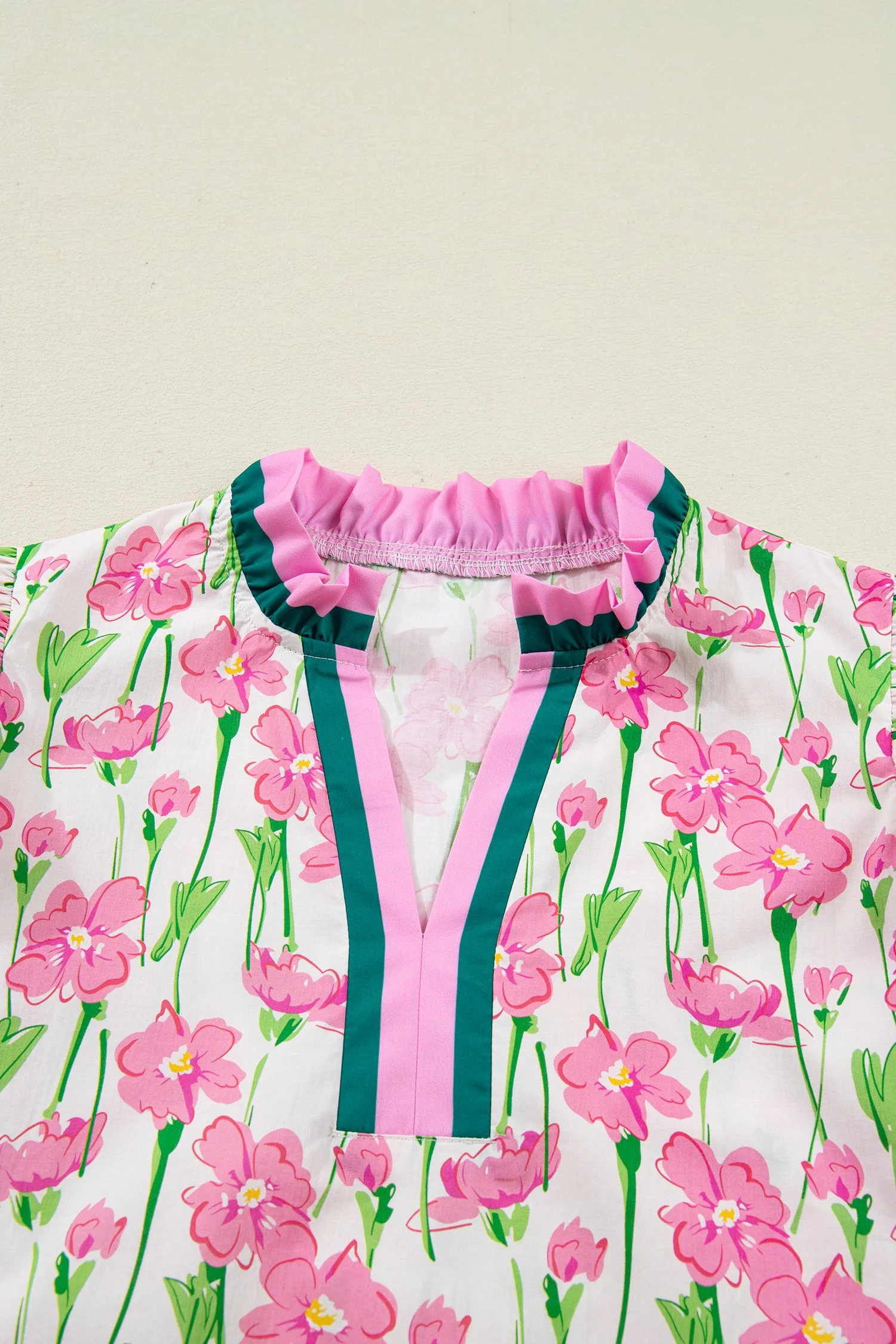 Threaded Pear Elyse Ruffled Short Sleeve Blouse - Image 9