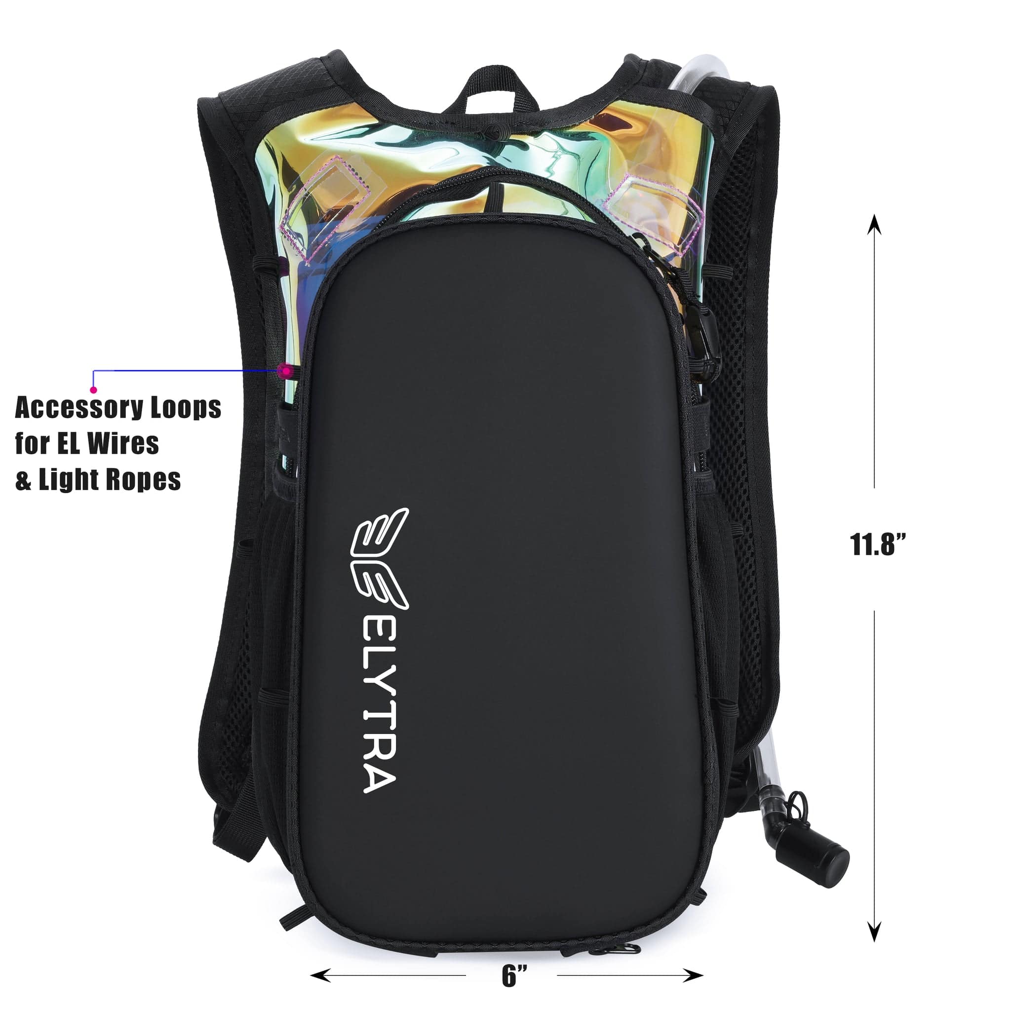 Elytra Air Hydration Pack - 2L Water Backpack with Magnetic Hose Clip (Holographic Galaxy) - Image 8