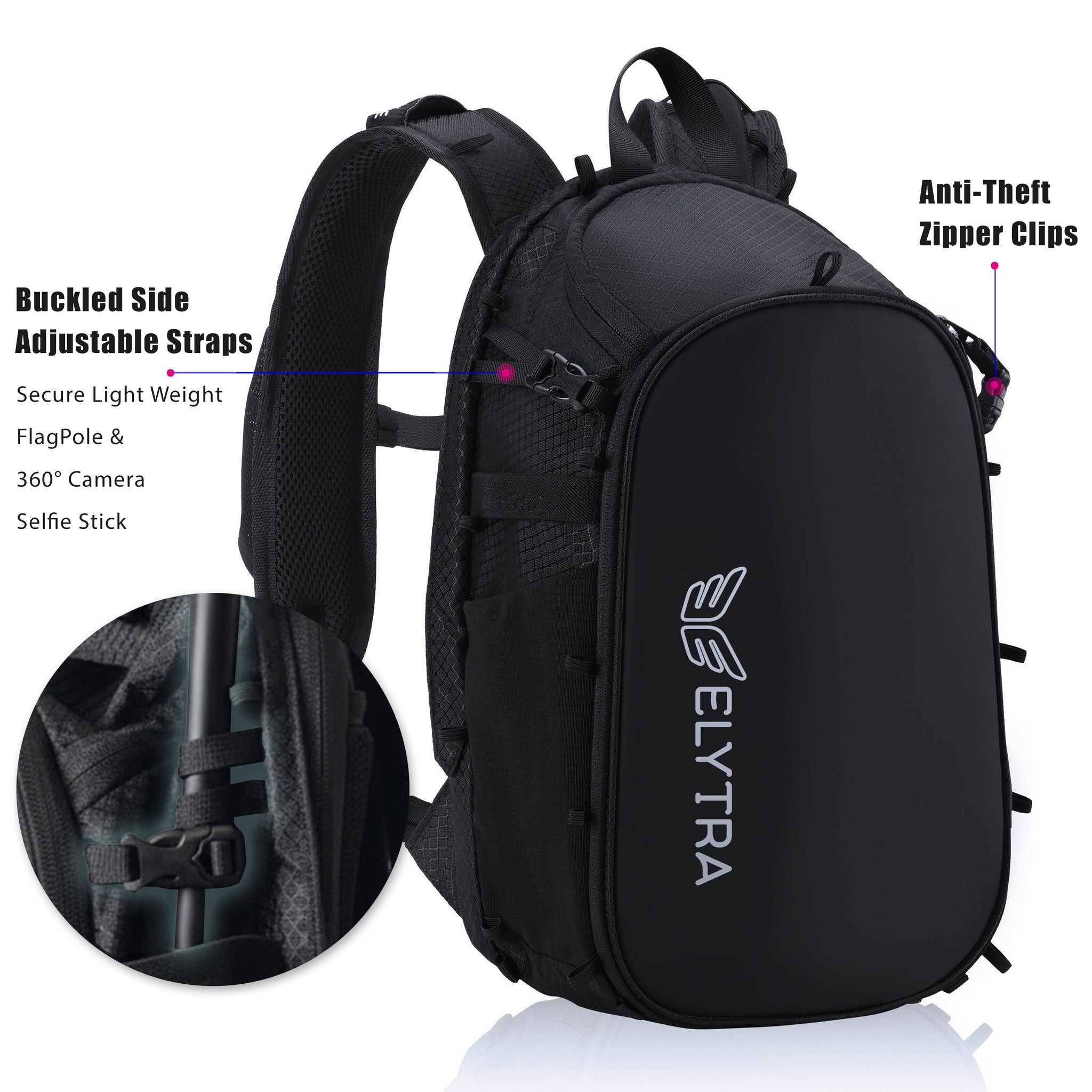 Elytra Hydration Pack Customizable Lightweight Day Pack for Hiking Motorcycling Theme Parks & Everyday Use (Clear) - Image 13