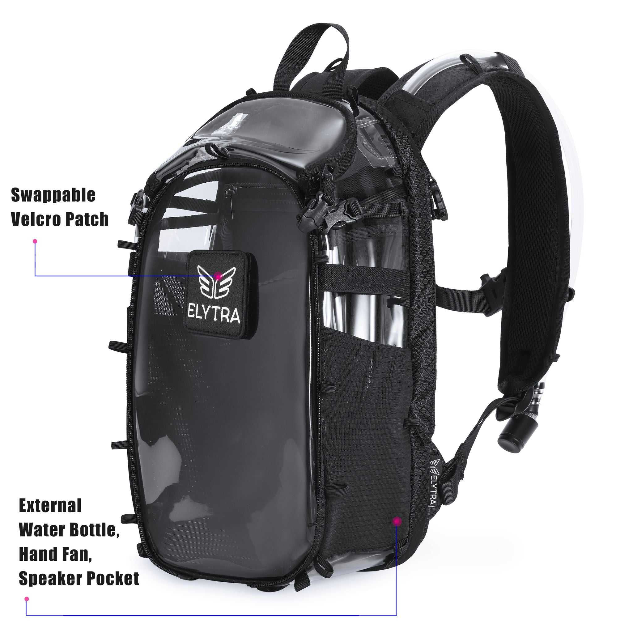 Elytra Hydration Pack Customizable Lightweight Day Pack for Hiking Motorcycling Theme Parks & Everyday Use (Clear) - Image 17