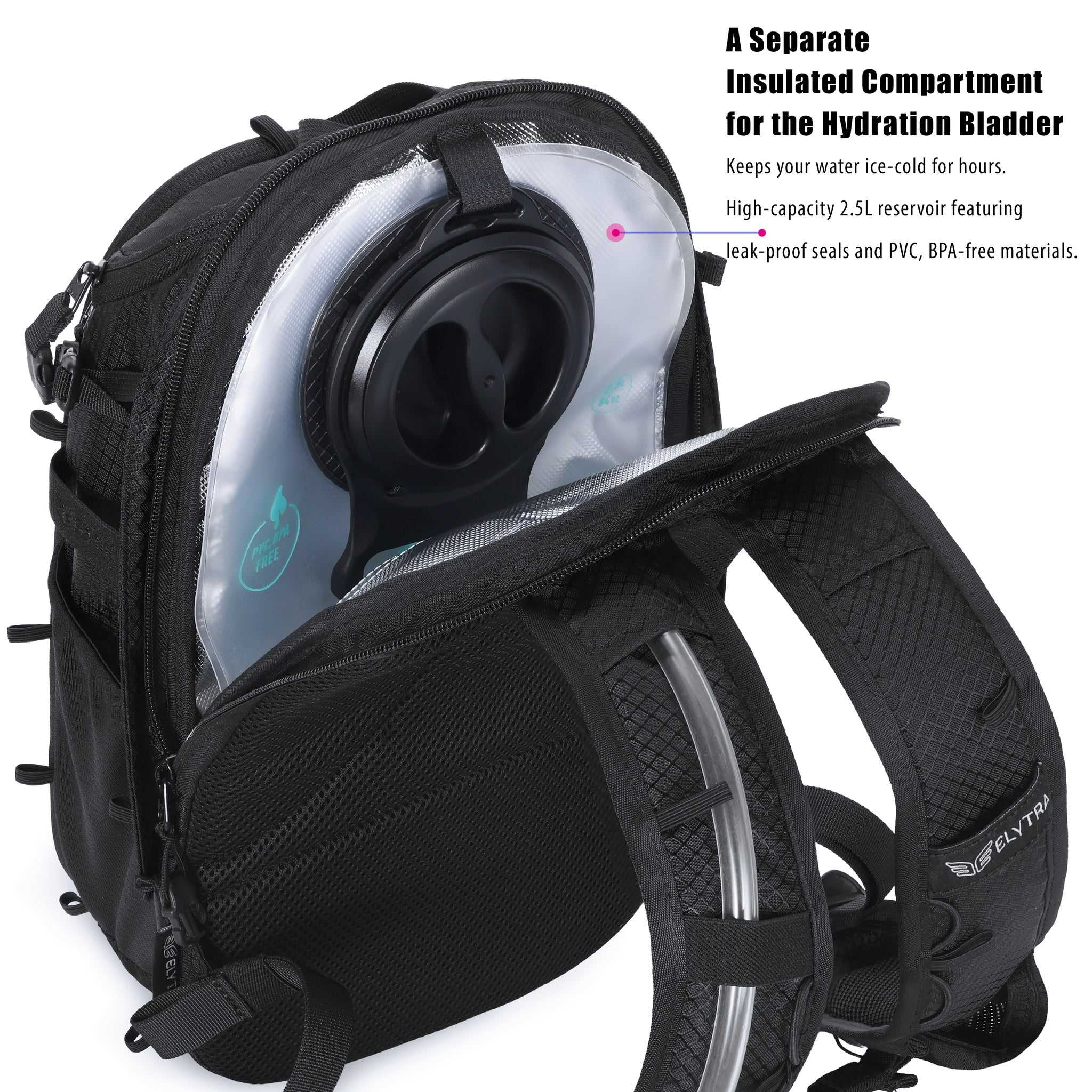 Elytra Hydration Pack Customizable Lightweight Day Pack for Hiking Motorcycling Theme Parks & Everyday Use (Clear) - Image 28