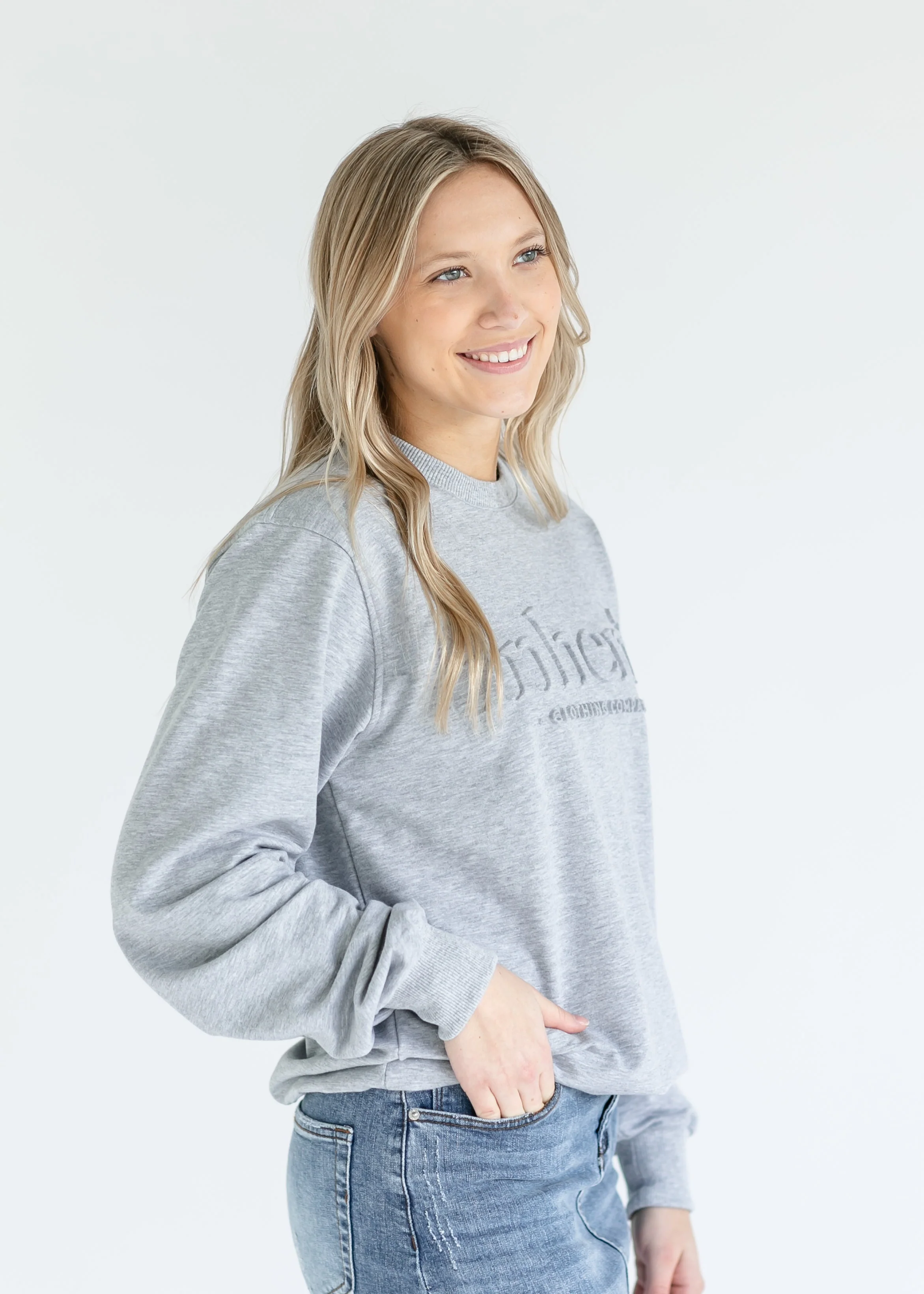 Embossed Inherit Logo Crewneck Sweatshirt - Image 5