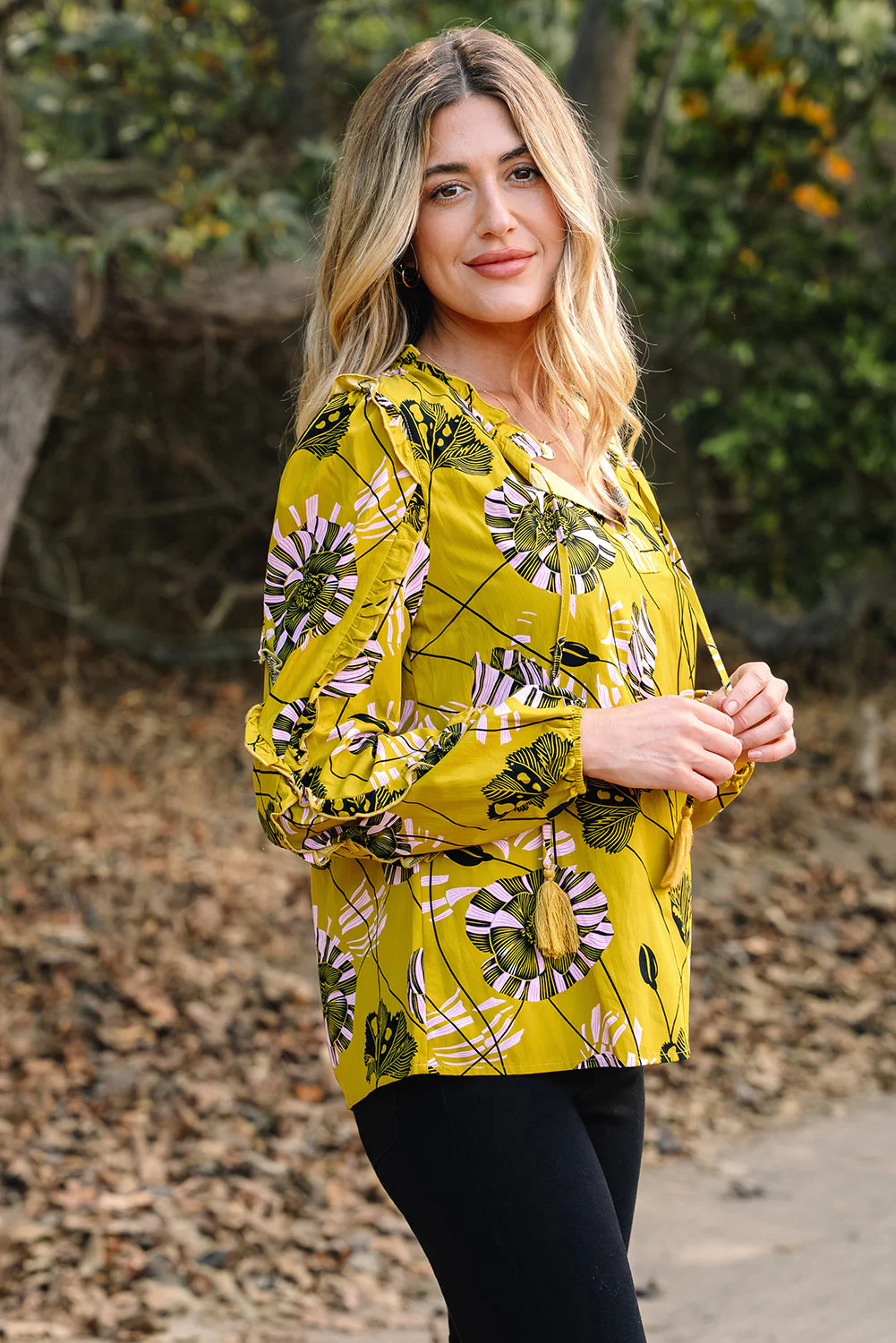 Threaded Pear Emilena Long Sleeve Blouse Long Sleeve Top - Image 3