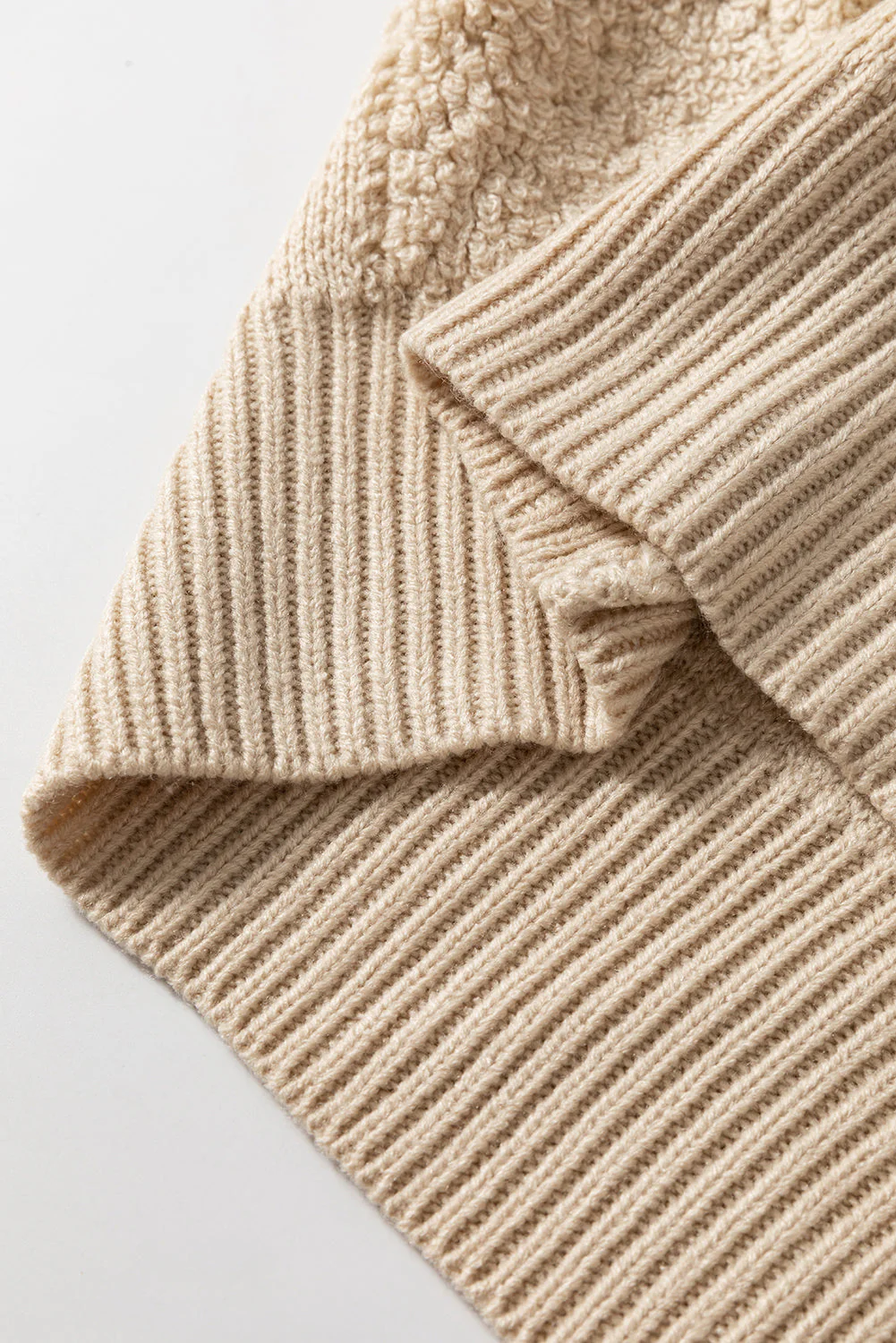 Threaded Pear Emily Checkered Sherpa Loose Sweater - Image 6