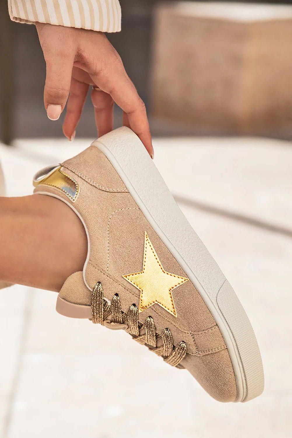 Threaded Pear Emily Patchwork Lace Up Sneakers - Image 3