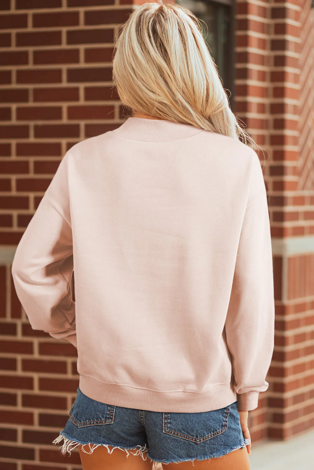 Threaded Pear Ensley apricot Oversize Mock Sweatshirt - Image 2