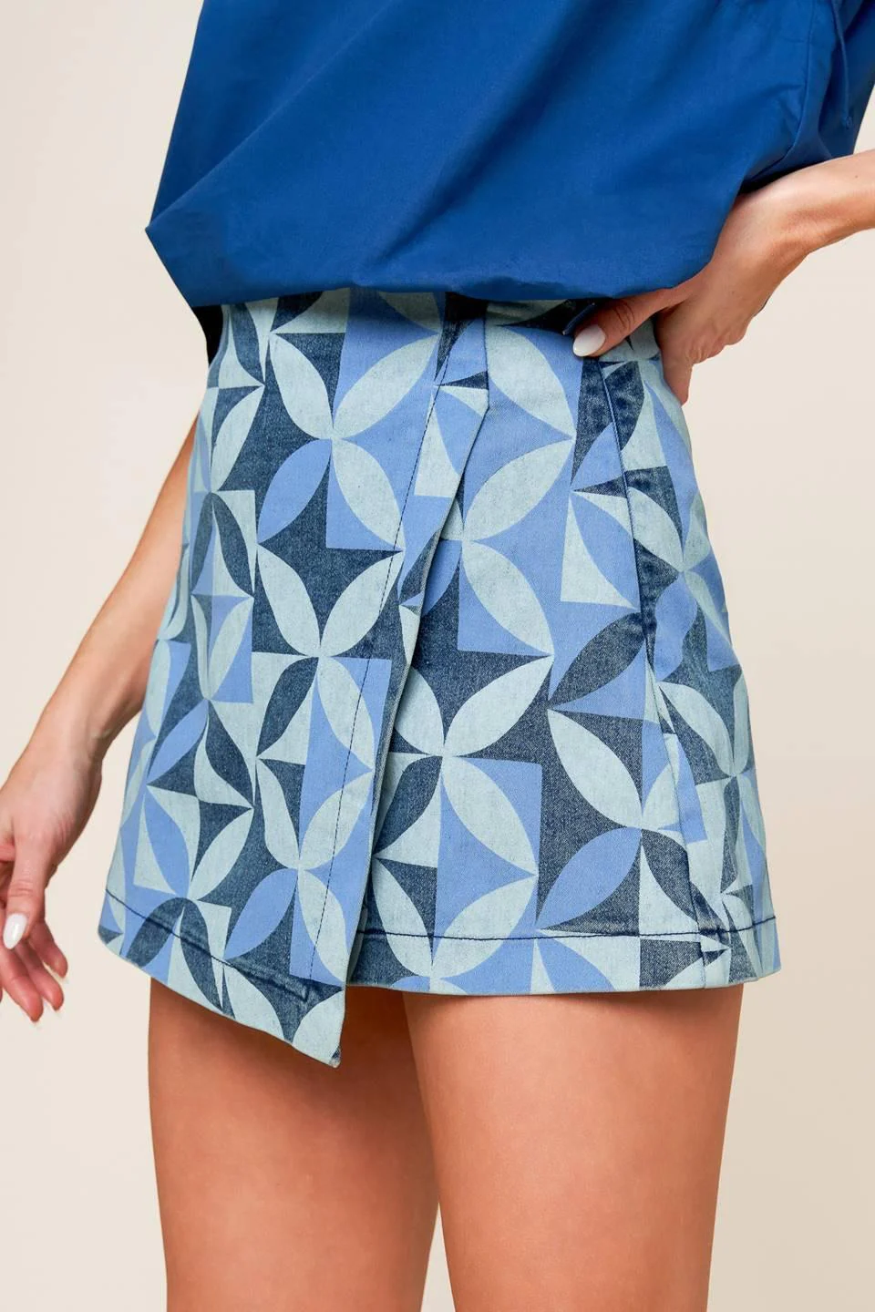 Enticing Darling Blue Denim Skort - Image 6