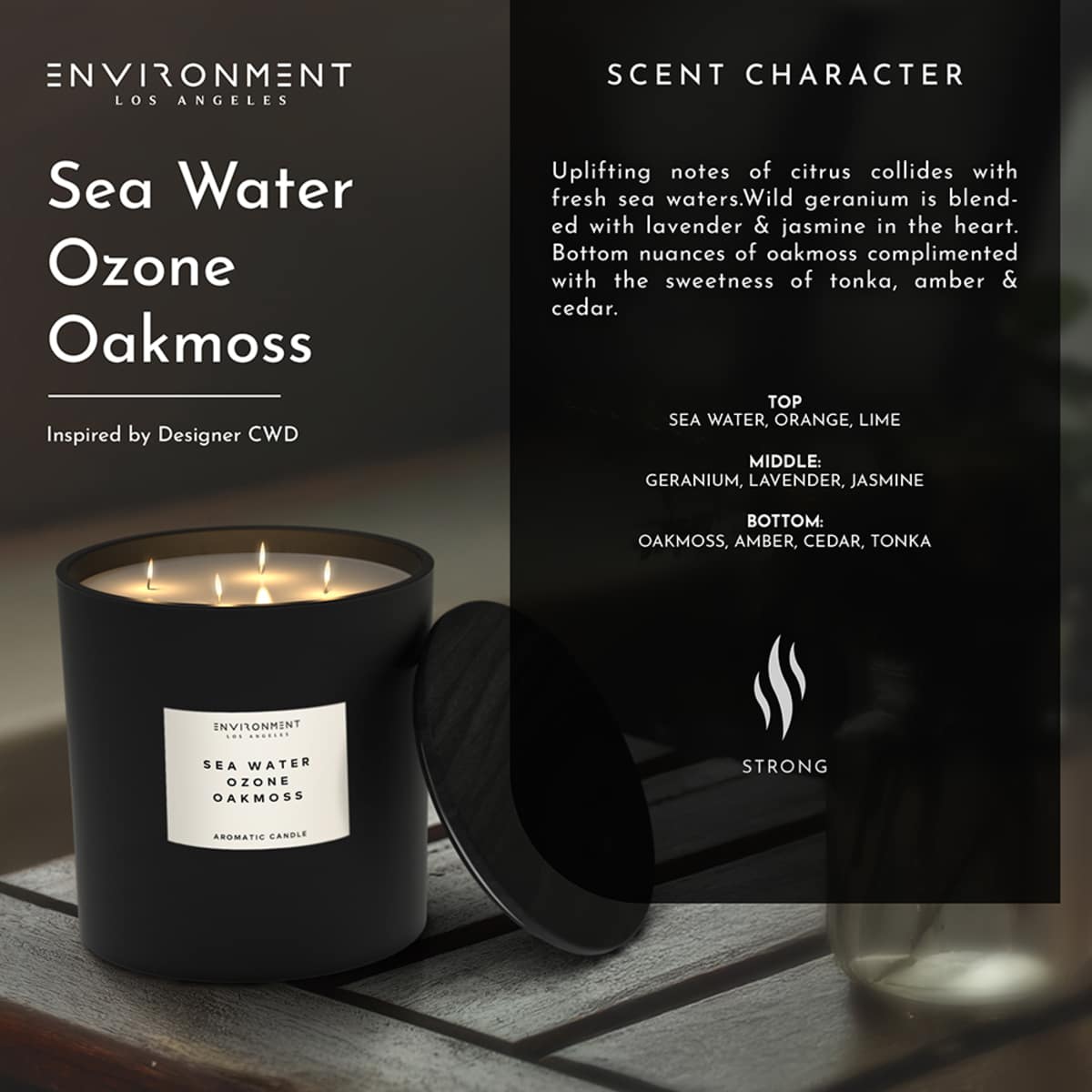 ENVIRONMENT 55oz Candle SeaWater Ozone OakMoss - Image 3
