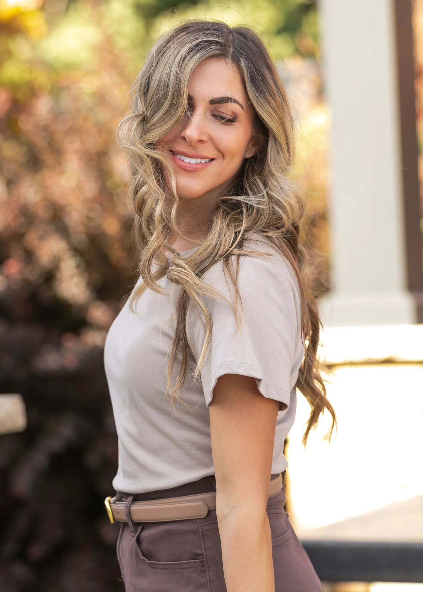 Essential Sand Flutter Sleeve Top - Image 10