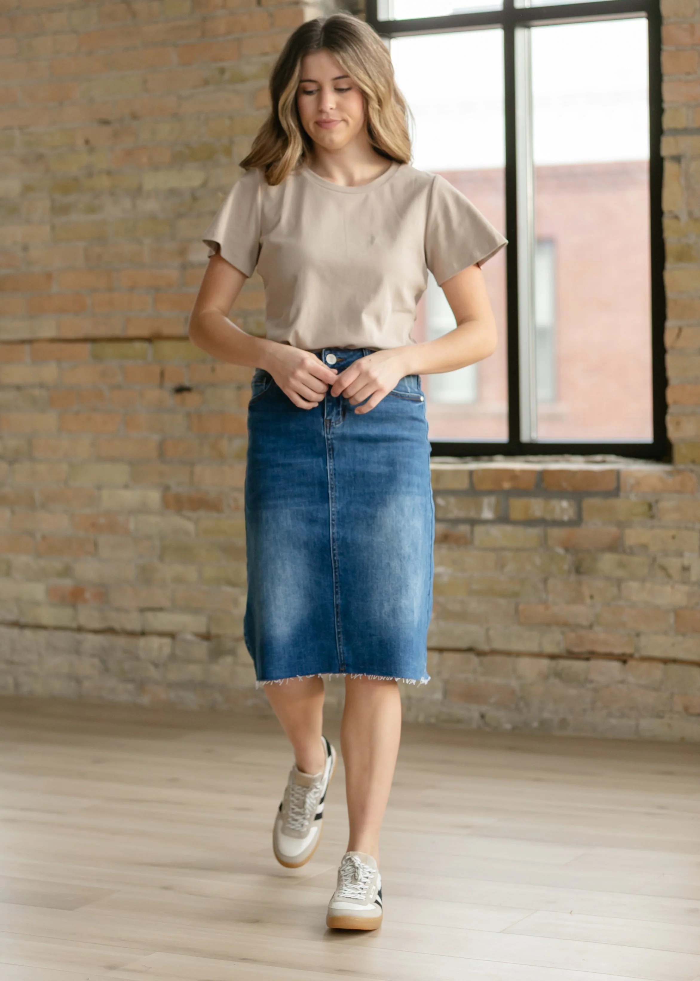 Essential Sand Flutter Sleeve Top - Image 3