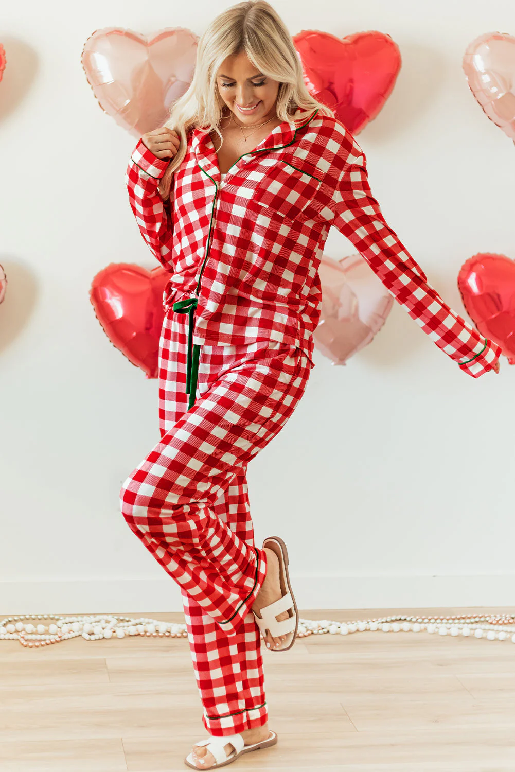 Threaded Pear Estrella Christmas Plaid Print Shirt - Image 4