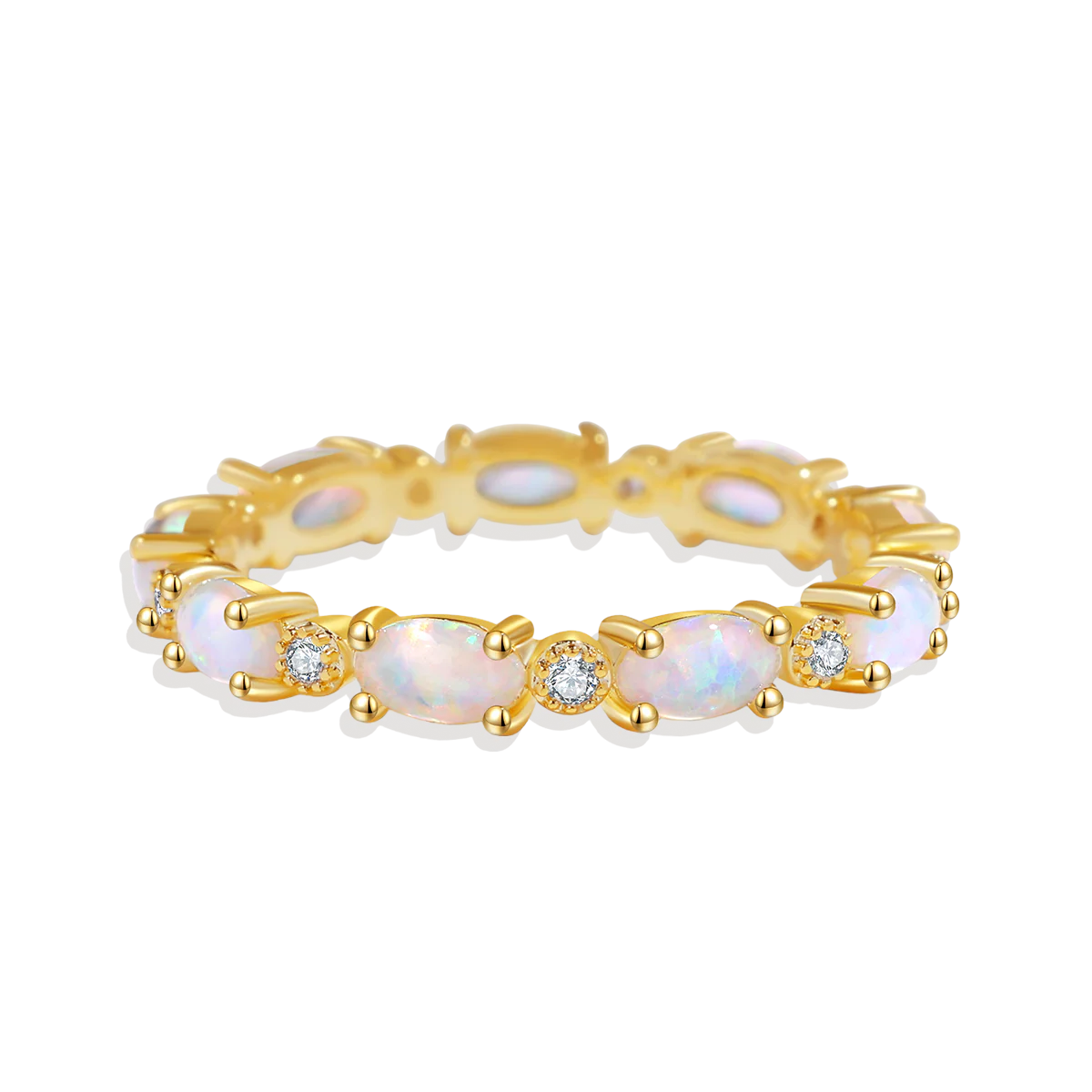 Mint & Lily Eternity Fire Opal Ring - Image 13