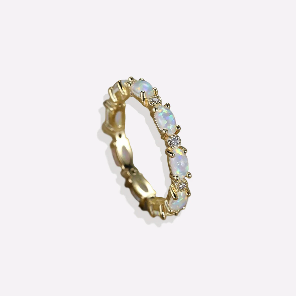 Mint & Lily Eternity Fire Opal Ring - Image 32