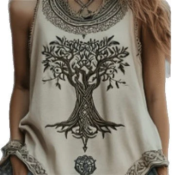 Ethnic Style Embroidered Fringe V-Neck Resort Top - Image 6