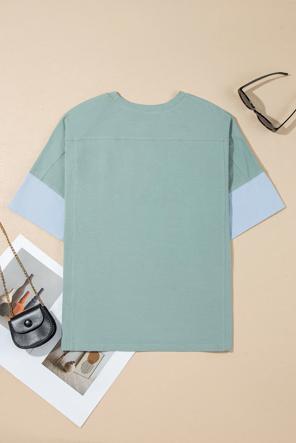 Threaded Pear Etta Frayed Denim Star Patched Oversize Top - Image 6