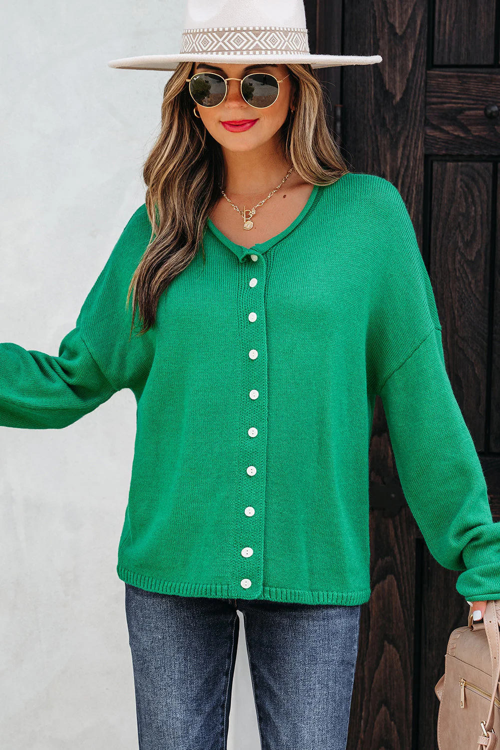 Threaded Pear Evatyn Knit Drop Shoulder Sweater - Image 4