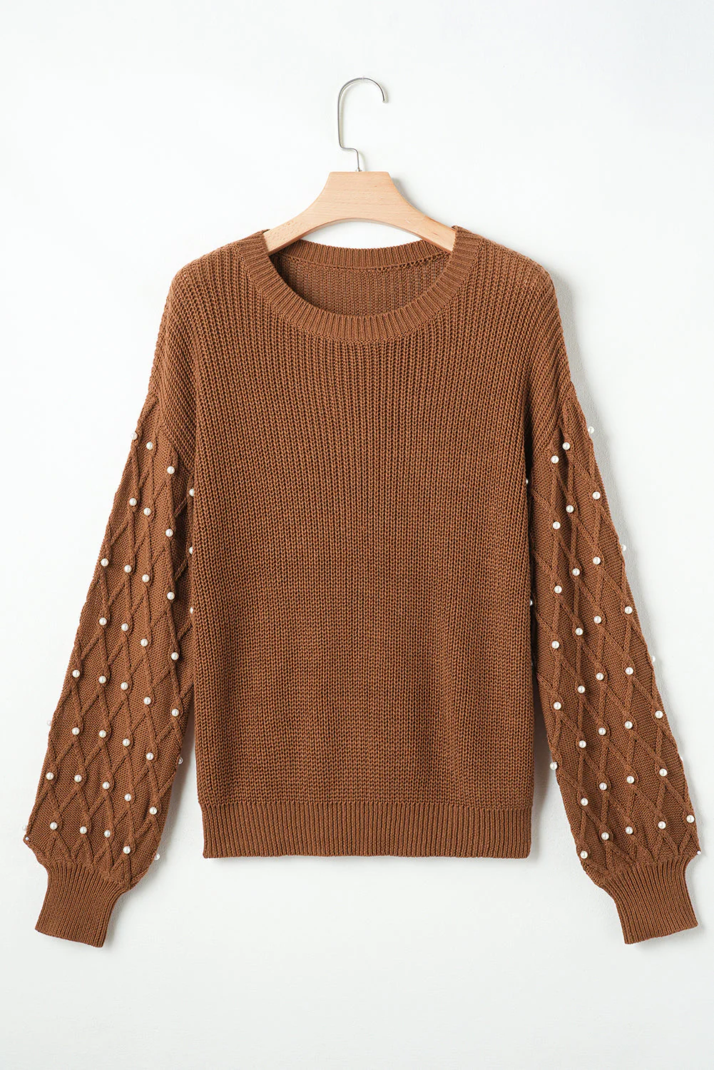 Threaded Pear Evelyn Beaded Drop Shoulder Sweater - Image 3
