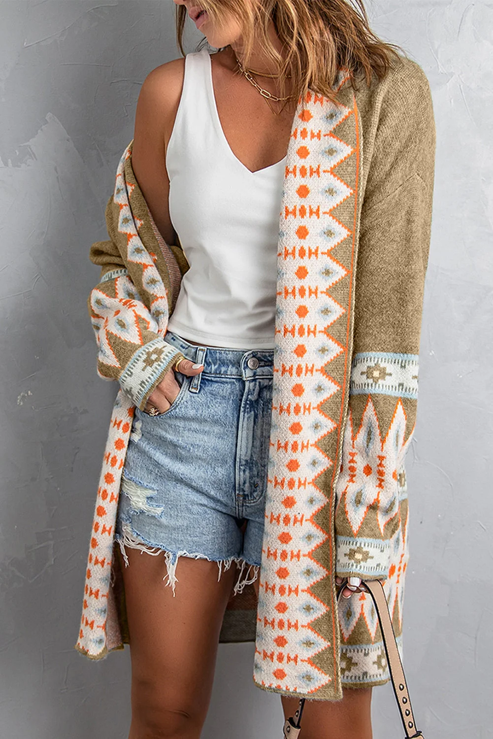 Threaded Pear Evelyn Open Front Knitted Cardigan - Image 6