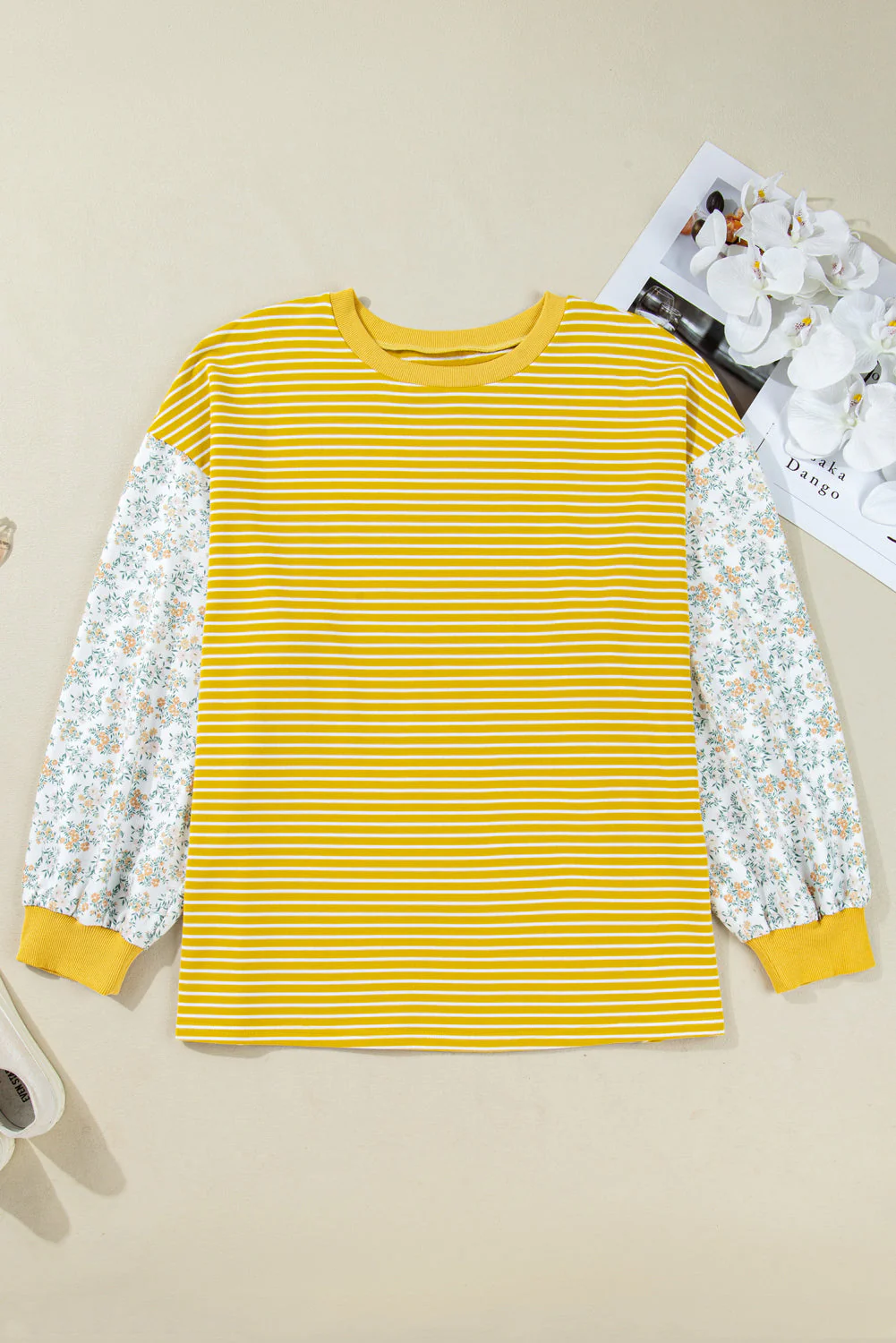 Threaded Pear Evelyn Sleeve Patchwork Loose Top - Image 7