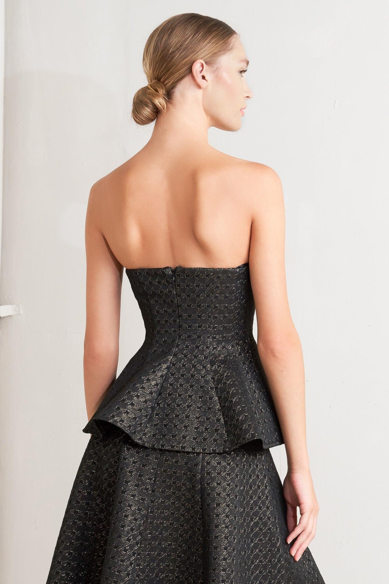 Evening Sculpt Metallic Threaded Woven Top - Image 3