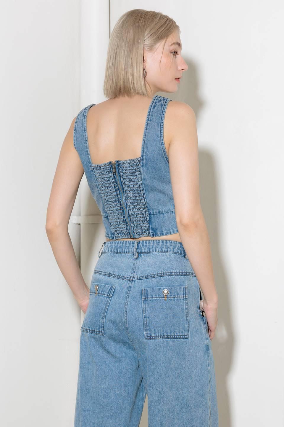 Ever So Sweet Light Indigo Denim Top - Image 3