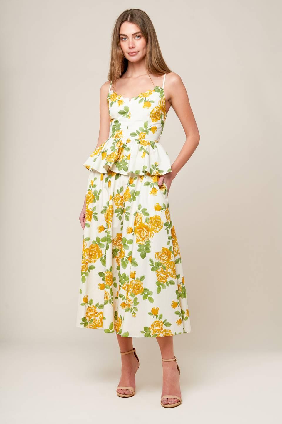 Every Sunday Cream Woven Midi Skirt - Image 3