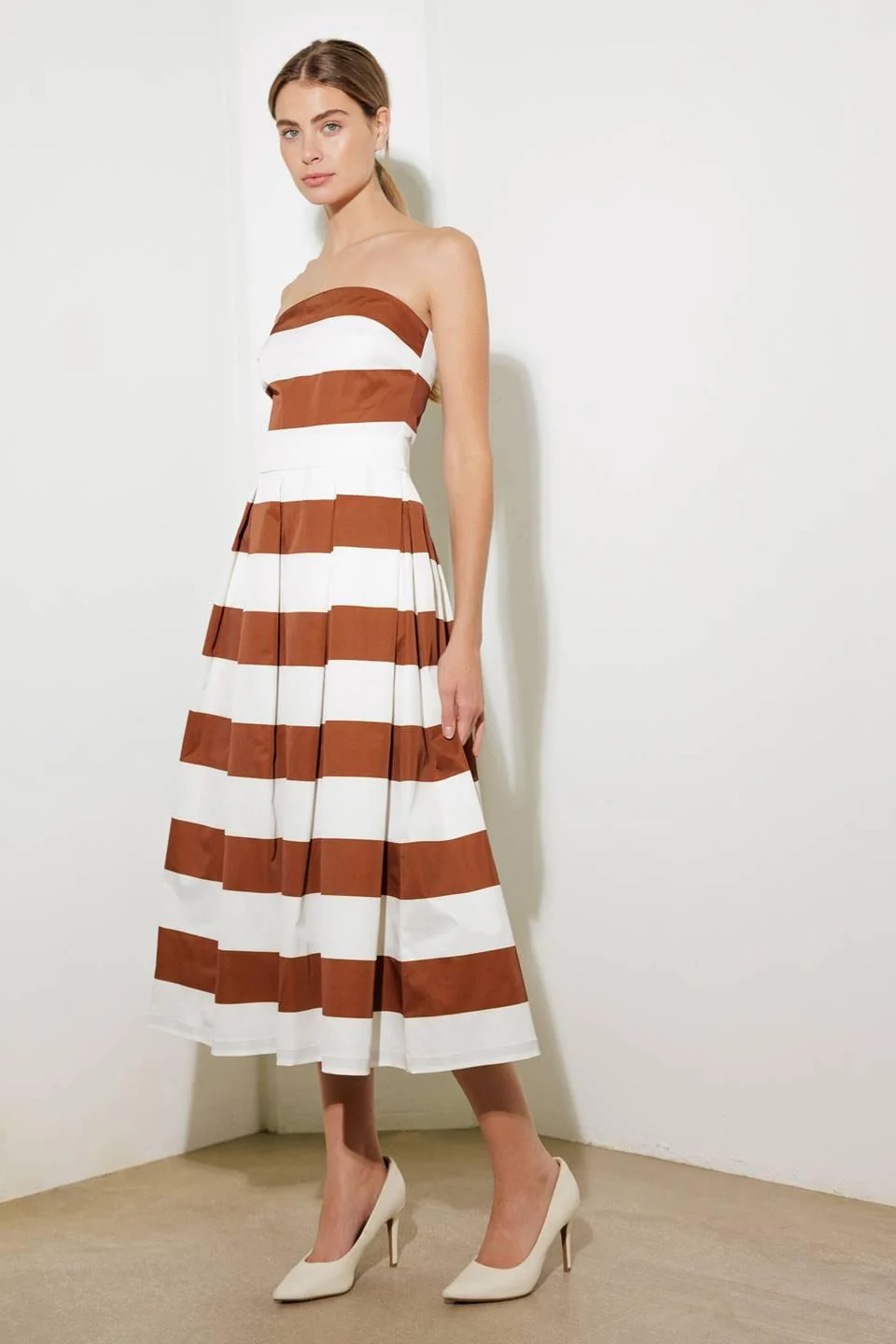 Everyday Hustle Rust Woven Midi Dress - Image 8