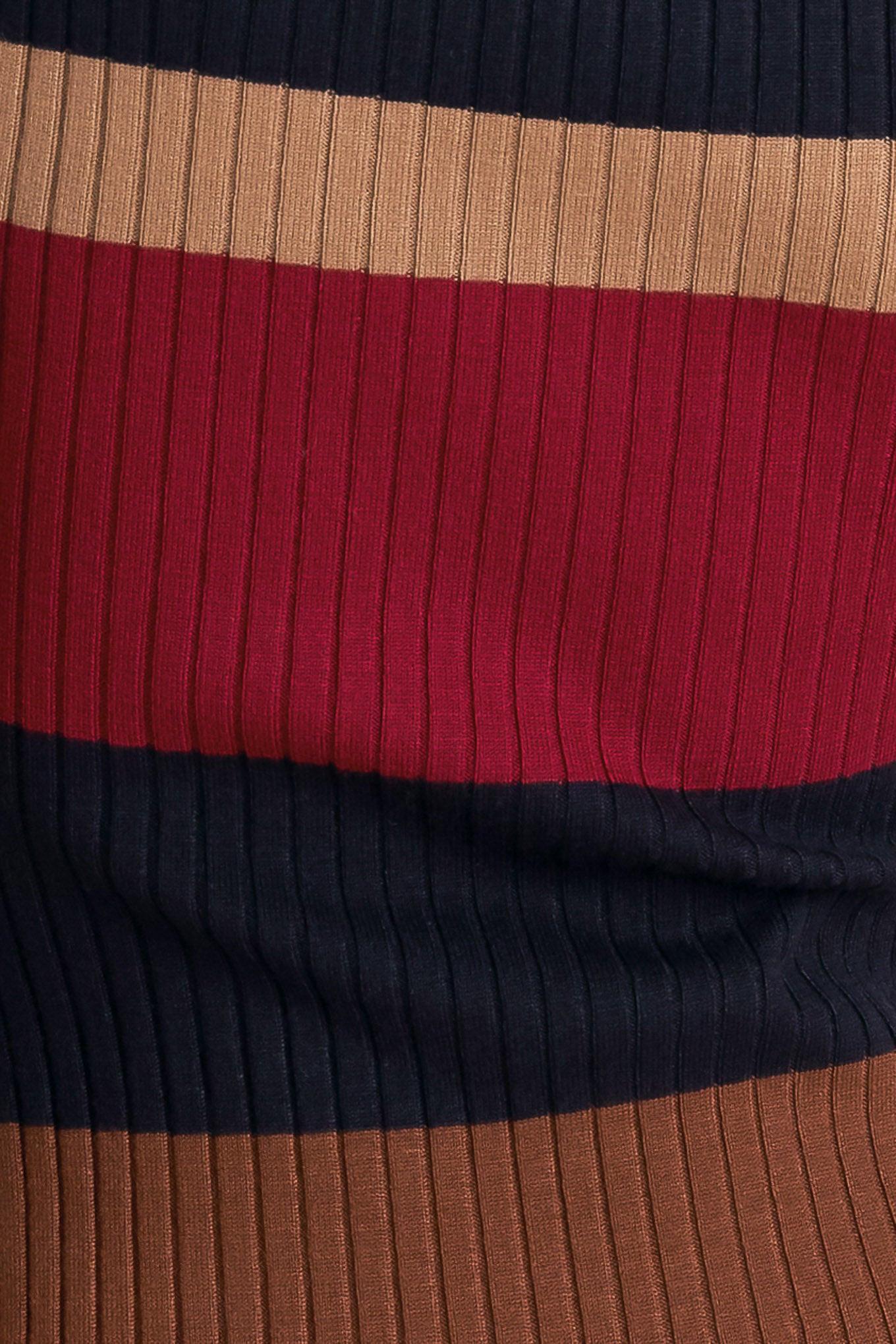 Fall Rhythm Color Blocked Midi Sweater Dress - Image 7