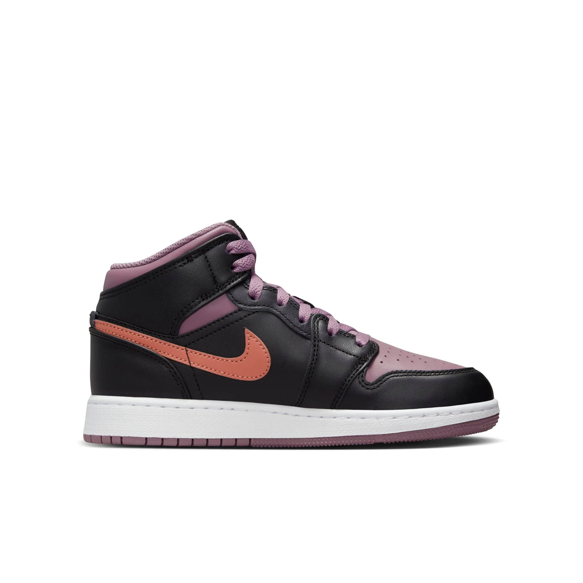 Air Jordan Grade School Retro 1 Mid Se 'Black Sky J Mauve' Gs Sneakers - Image 3