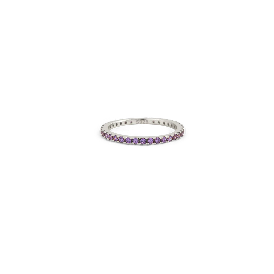 Mint & Lily Febuary Birthstone Eternity Stacking Ring - Image 15