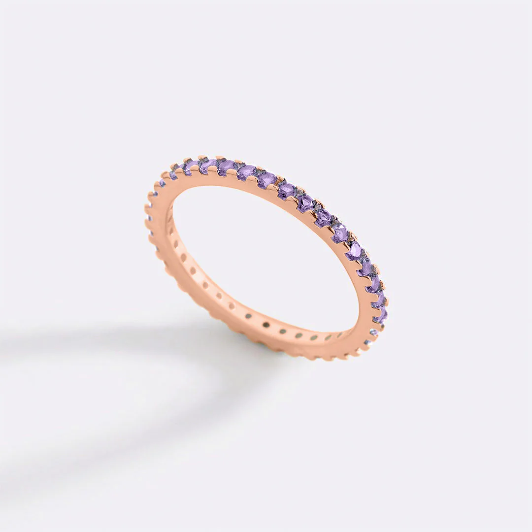 Mint & Lily Febuary Birthstone Eternity Stacking Ring - Image 23