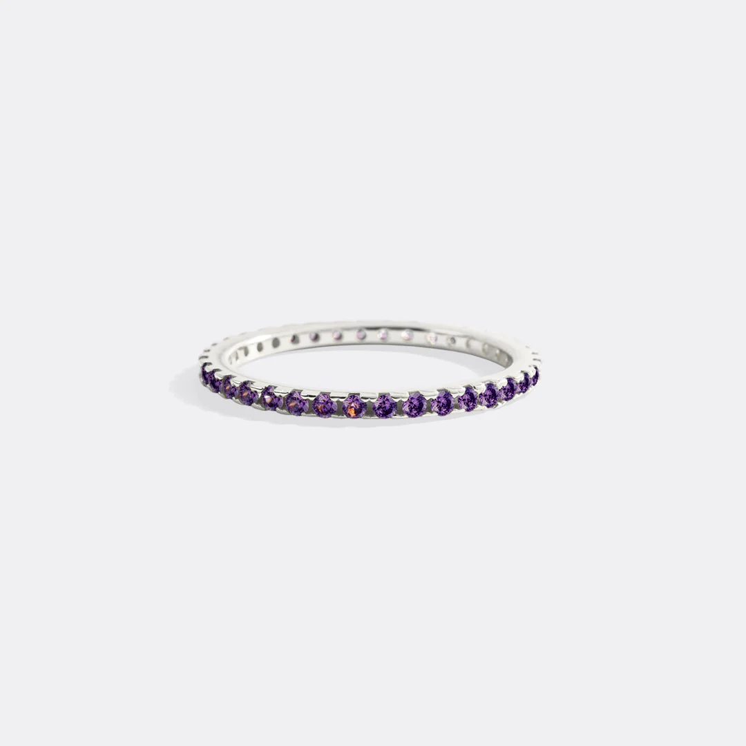 Mint & Lily Febuary Birthstone Eternity Stacking Ring - Image 29