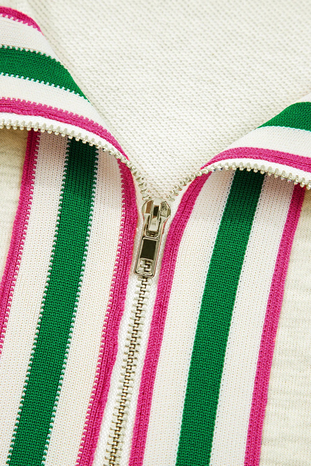 Threaded Pear Felitina Patchwork Zip Collar Pullover - Image 18