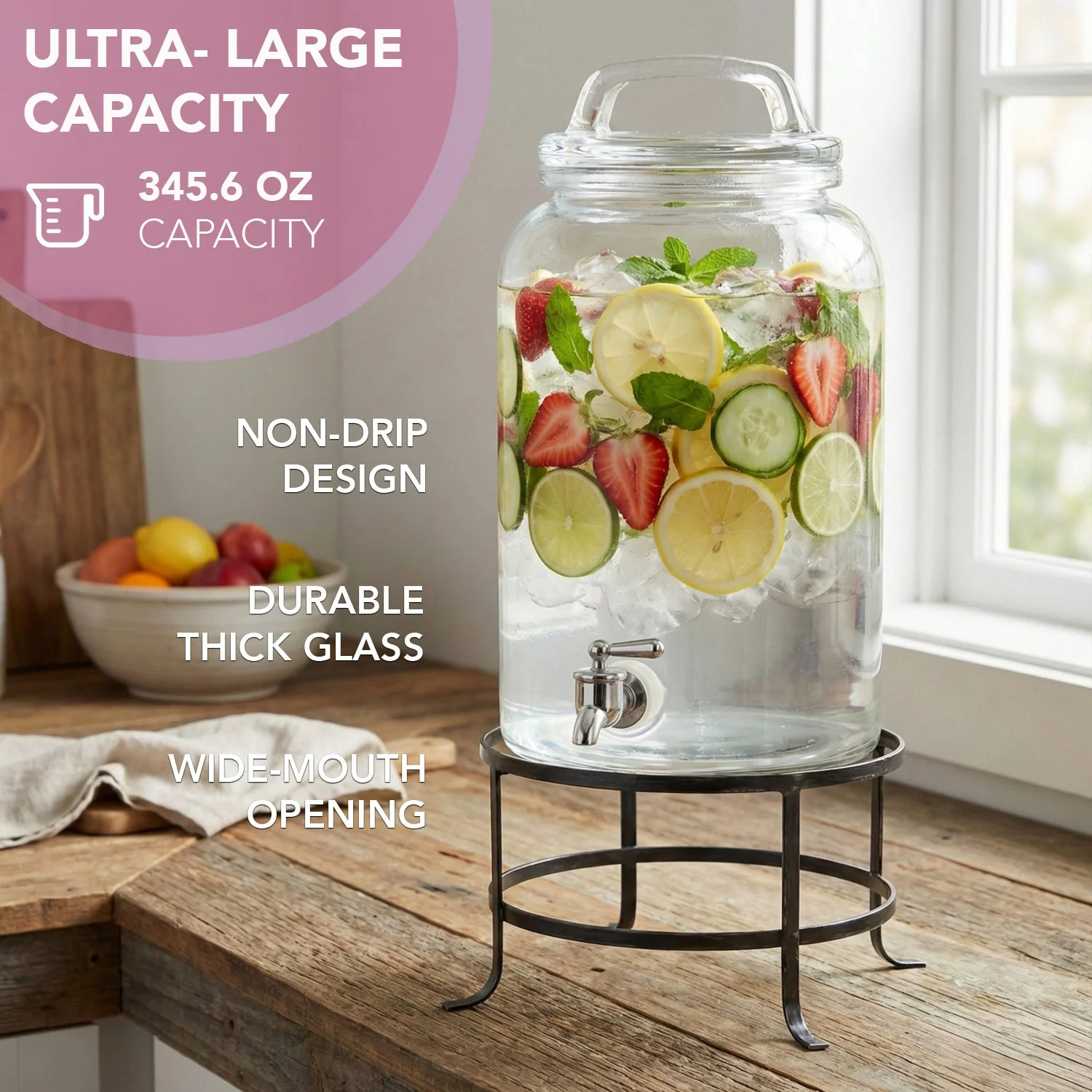 Jay Companies Ferris Glass Beverage Dispenser 2.7 Gal - Image 5