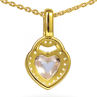 Fine Color Jewels Heart Shaped Necklace Rose Quartz Necklaces for Women 1.70 Carats 14K Gold Plated Heart Necklace Silver Designed Genuine Rose Quartz Pendant Jewelry Gift for Her - Image 2