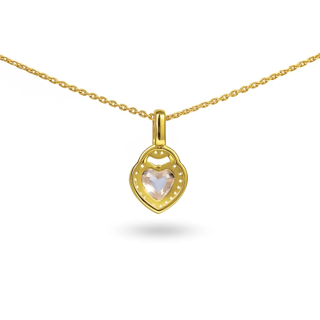 Fine Color Jewels Heart Shaped Necklace Rose Quartz Necklaces for Women 1.70 Carats 14K Gold Plated Heart Necklace Silver Designed Genuine Rose Quartz Pendant Jewelry Gift for Her - Image 5