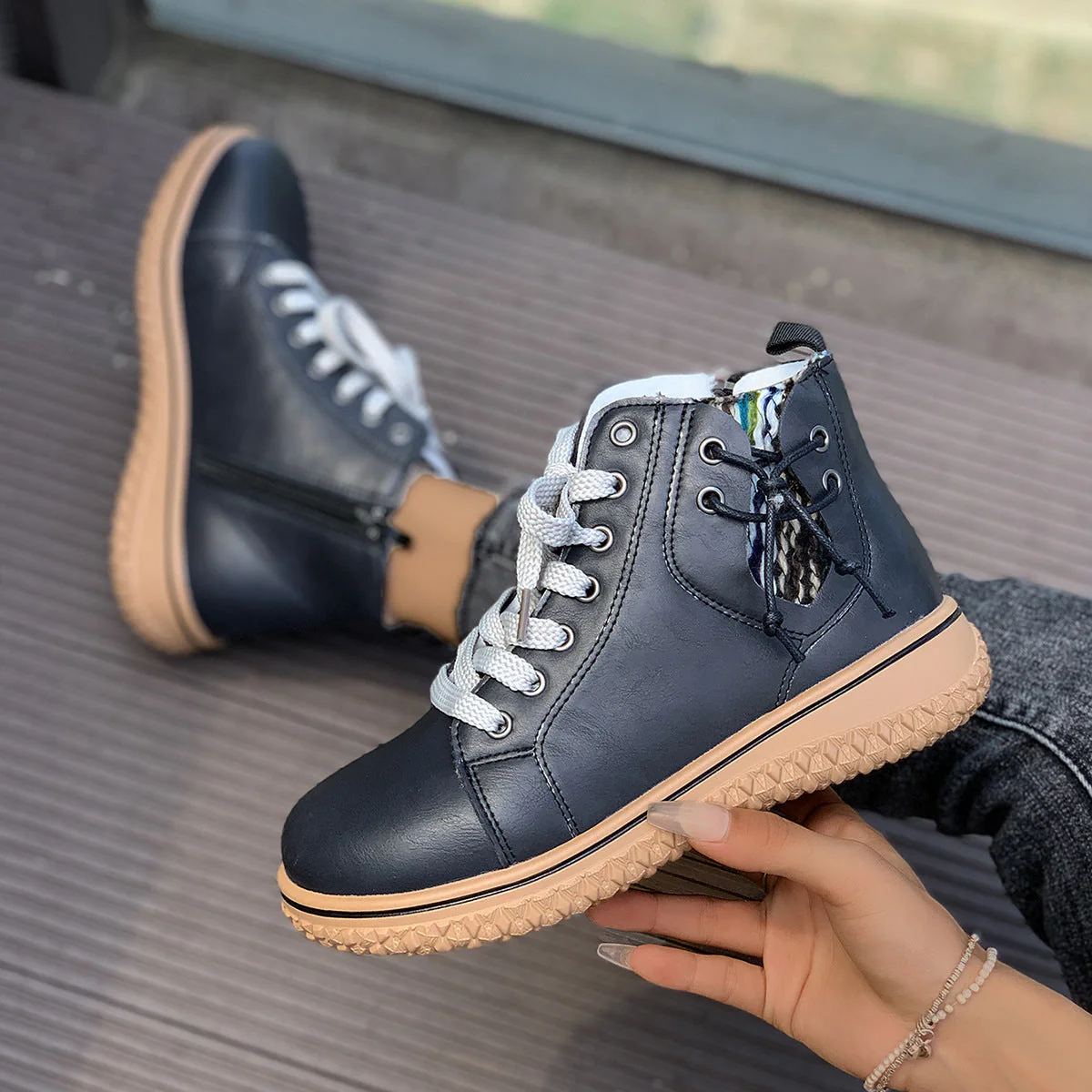 FitiqueFit Women’s Flat Heel Martin Boots - Image 3
